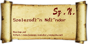 Szelezsán Nándor névjegykártya
